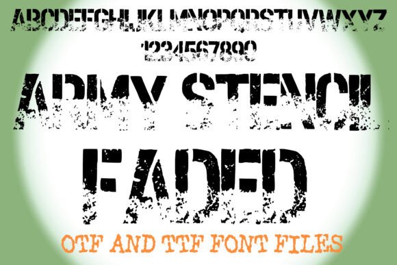 Army Stencil Faded for Web Design Projects
