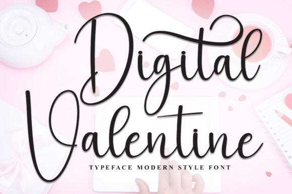 Digital Valentine Font for Editorial Design