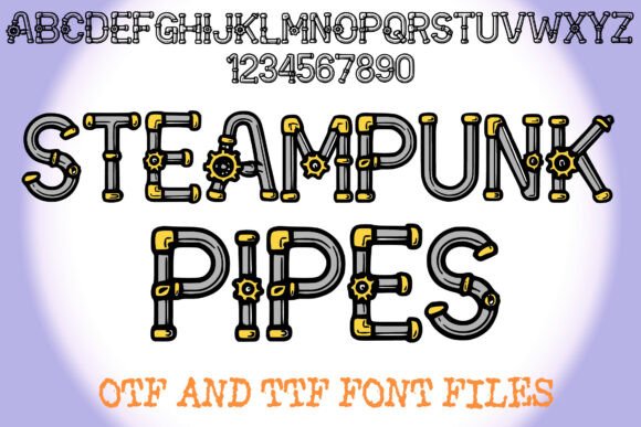 Steampunk Pipes: A Bold Font for Branding with Industrial Charm